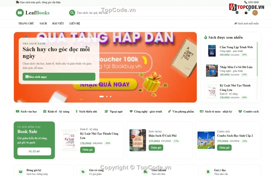 web bán sách,web sách,bán web